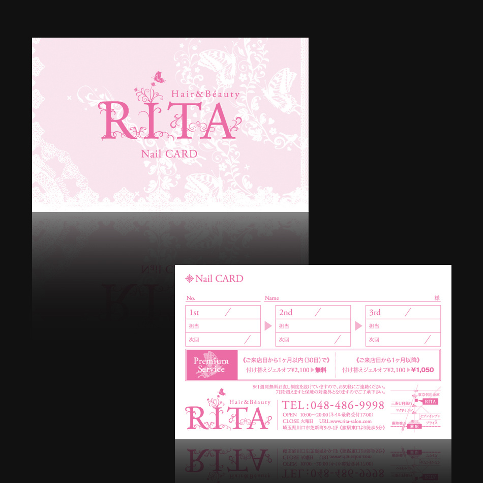 ヘア&ネイルサロン『RITA』様のネイルカード